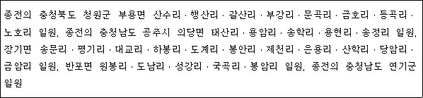 세종특별자치시 설치 등에 관한 특별법 첨부자료